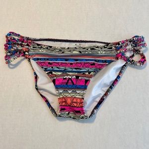 VS Pink medium swim bikini bottom pink black blue orange strap purple low rise